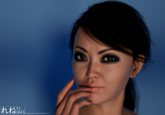 Картинка 3д+графика портрет+ portraits девушка фон взгляд