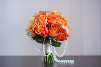 Картинка цветы розы букет бусы