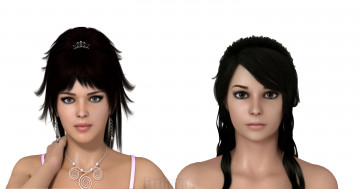 Картинка 3д+графика портрет+ portraits девушки фон взгляд