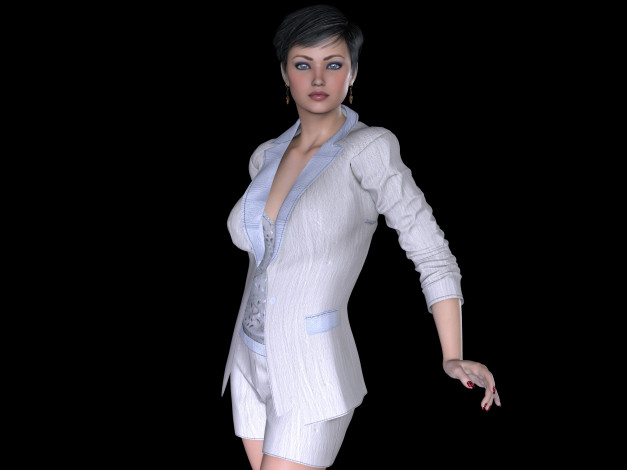 Обои картинки фото 3д графика, люди , people, девушка, взгляд, фон