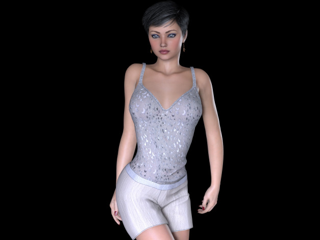 Обои картинки фото 3д графика, люди , people, фон, взгляд, девушка