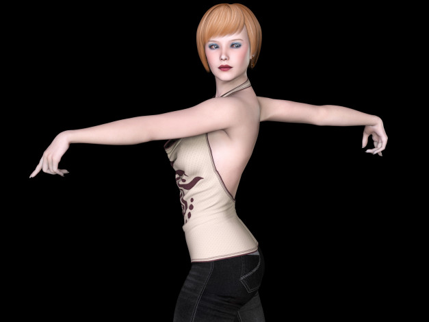 Обои картинки фото 3д графика, люди , people, фон, взгляд, девушка