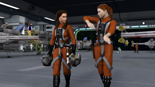 Обои картинки фото 3д графика, фантазия , fantasy, девушки, взгляд, фон, жест