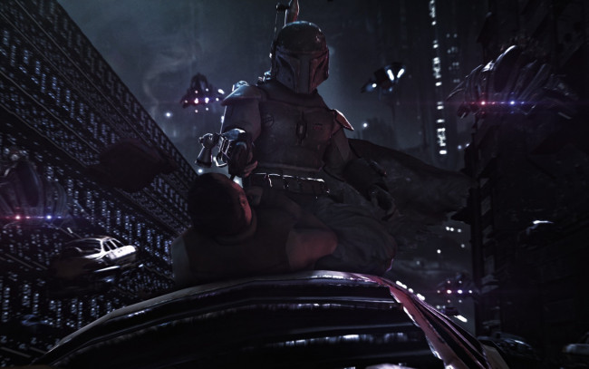 Обои картинки фото фэнтези, люди, star, wars, шлем, воин, bounty, hunter, наемник, boba, fett