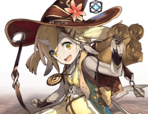 Картинка аниме животные +существа девушка