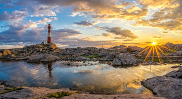 Картинка природа маяки рассвет