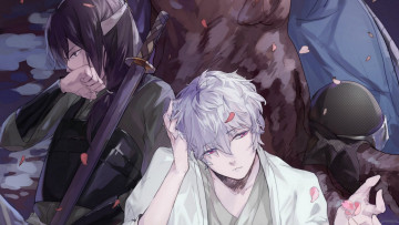 Картинка аниме gintama парни