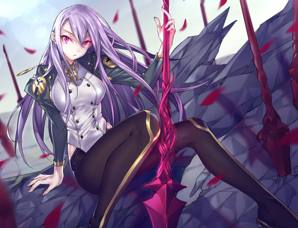 Обои картинки фото аниме, оружие,  техника,  технологии, девушка