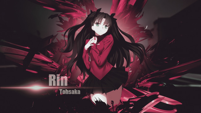 Обои картинки фото аниме, fate, stay night, фон, взгляд, девушка