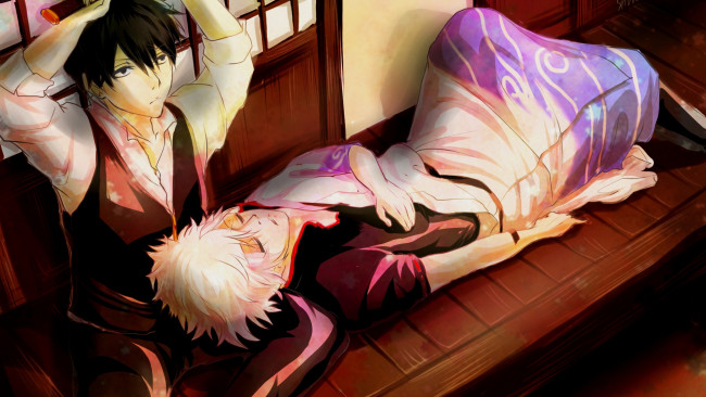 Обои картинки фото аниме, gintama, парни