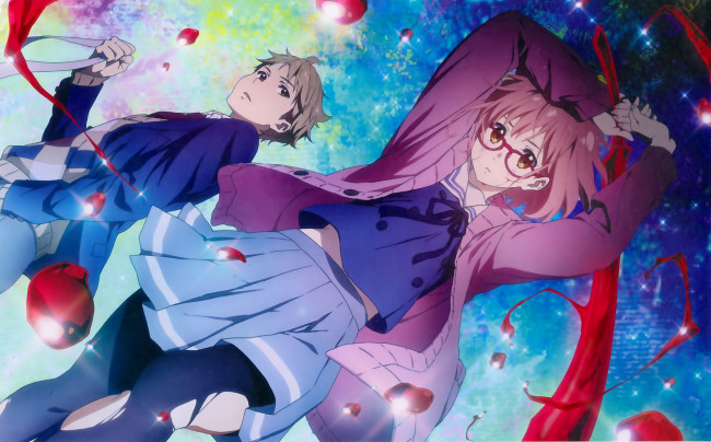 Обои картинки фото аниме, kyoukai no kanata, парень, девушка