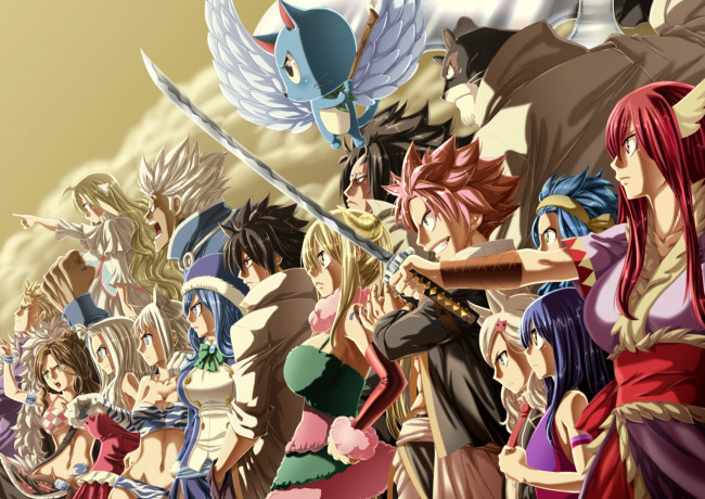Обои картинки фото аниме, fairy tail, персонажи