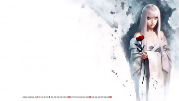 Картинка календари фэнтези девушка цветок женщина calendar