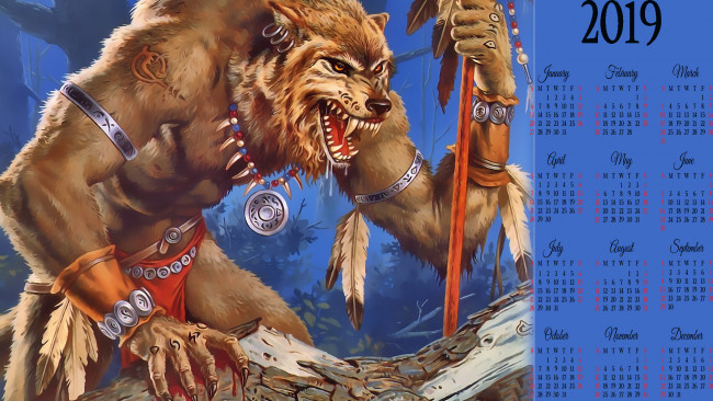 Обои картинки фото календари, фэнтези, кулон, животное, calendar, украшение, существо