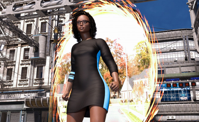 Обои картинки фото 3д графика, люди , people, взгляд, девушка, фон