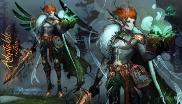 Картинка фэнтези эльфы девушка оружие книга клетка