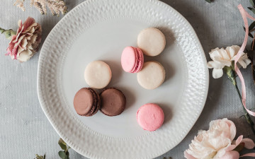 Картинка еда макаруны лакомство печенье