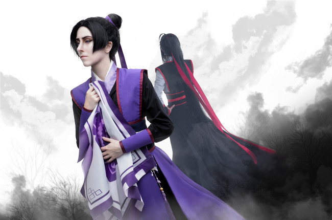 Обои картинки фото девушки, - креатив,  косплей, вэй, усянь, цзянь, чэн, платок, костюмы, aoshiniko