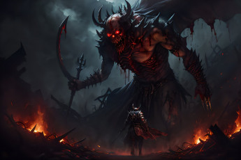 Картинка фэнтези демоны нейросети графика нейроарт ai art нейронные сети рисунки нейро искусство