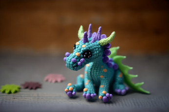 Картинка разное ремесла +поделки +рукоделие нейросети графика нейроарт ai art нейронные сети рисунки нейро искусство вязаный дракон