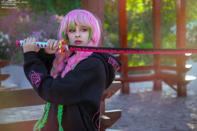 Обои картинки фото девушки, kurumirori, образ, косы, меч