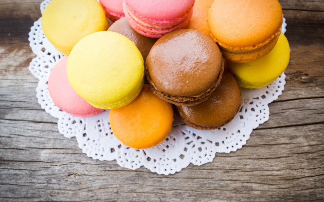 Обои картинки фото еда, макаруны, лакомство, печенье, ассорти