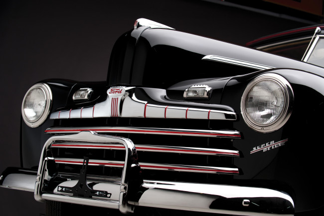 Обои картинки фото ford v8 super deluxe convertible, автомобили, фрагменты автомобиля, черный, решетка