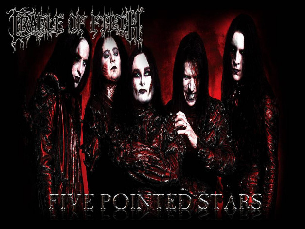 Обои картинки фото five, pointed, stars, музыка, cradle, of, filth