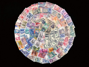 Картинка разное золото купюры монеты