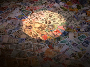 Картинка разное золото купюры монеты