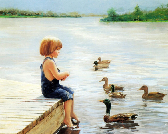 Обои картинки фото рисованные, дети