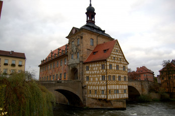 Картинка бамберг германия города улицы площади набережные вода дом