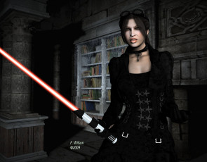 Картинка 3д графика fantasy фантазия оружие девушка