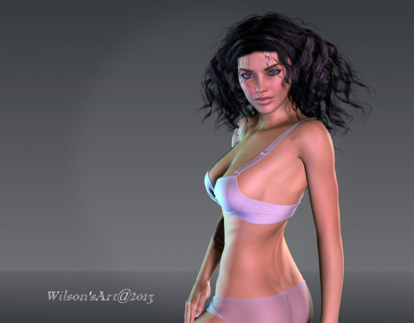 Обои картинки фото 3д, графика, people, люди, девушка, взгляд