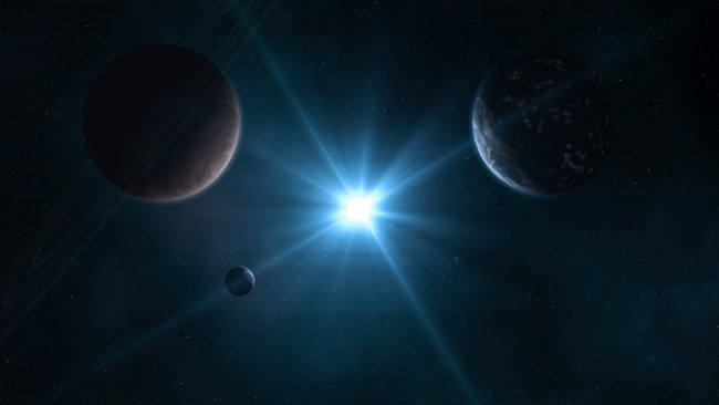 Обои картинки фото космос, арт, планеты, звезда