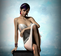 Картинка 3д+графика люди+ people девушка взгляд