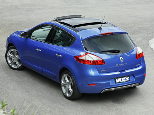 обоя автомобили, renault, синий, 2014г, au-spec, gt, 220, mеgane