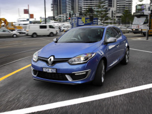 обоя автомобили, renault, синий, 2014г, au-spec, gt, 220, mеgane