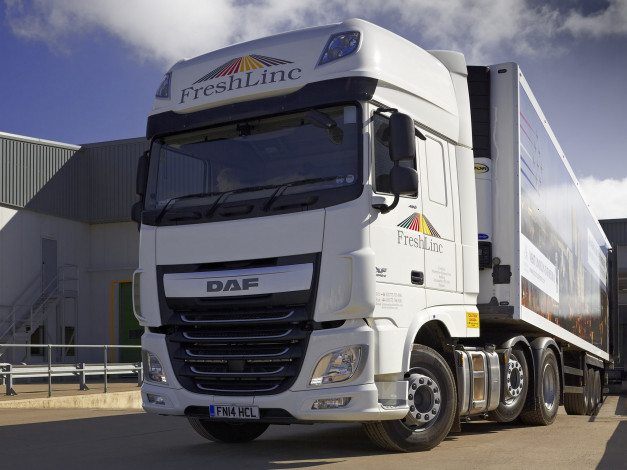 Обои картинки фото автомобили, daf, uk-spec, cab, 2013г, ft, 6x2, 460, xf, space, super