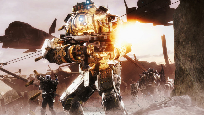 Обои картинки фото видео игры, titanfall, роботы, экшен, шутер, онлайн, игра
