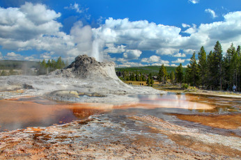 Картинка yellowstone природа стихия гейзер