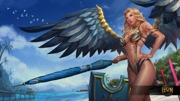 Картинка видео+игры heroes+of+newerth hon valkyrie девушка тело грудь крылья зонт heroes of newerth beach babe