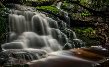 Картинка природа водопады лес река водопад