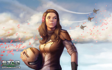 Картинка star+conflict +dreadnought видео+игры -+star+conflict +dreadnoughts девушка взгляд фон самолеты