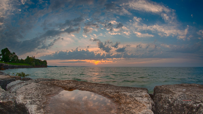 Обои картинки фото природа, восходы, закаты, облака, закат, небо, море