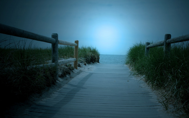 Обои картинки фото природа, дороги, дорога, море, забор