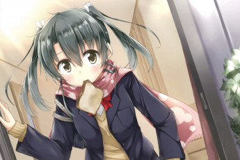 Картинка аниме kantai+collection фон взгляд девушка