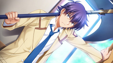 Картинка аниме angel+beats парень фон взгляд