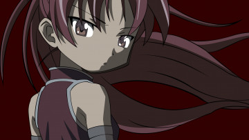 Картинка mahou+shoujo+madoka+magika аниме девушка взгляд фон