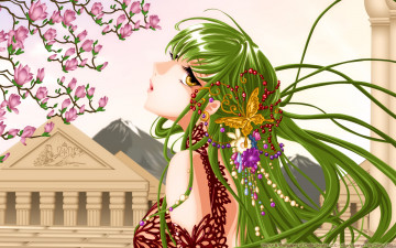 Картинка аниме code+geass взгляд фон девушка